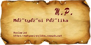Mátyási Pólika névjegykártya